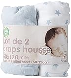 BabyCalin BBC413807 sábana ajustable, 60 cm x 120 cm, azul 