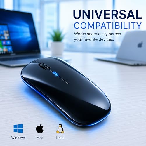 Image of Ant Globe 25 Dual Mode Wireless Mouse|30-Hour Playtime|Bluetooth + 2.4GHz USB |Rechargeable Silent Optical Mouse for Laptop, MacBook, iPad, PC |3-Level Adjustable 1600 DPI, Slim Portable Design -Black