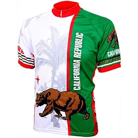BDI Cycling Apparel Men's California Flag Cycling Jersey, X-Large, Multicolor Cover