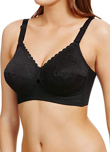 Pretty Polly Women's Classic Full Cup Bra, Black (Black), 42D #TOP2