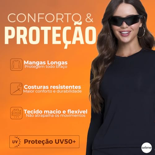 Camiseta UV50+ Manga Longa Selene Poliamida Feminino Adulto | Pink | P