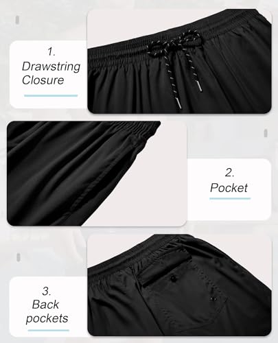 Image of Gleeease 5inch Mens Swim Trunks: 2 in 1 with Compression Liner Lined Soft Stretch Quick Dry Solid Pockets Drawstring Beach
