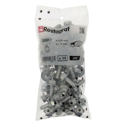 Schrauben Kopf H mit Sockel Acme Verkleidung unter Motor für Renault Fahrzeuge im Beutel, 6,35 mm x 17 mm, 50 Stück