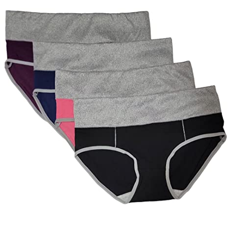 4Pcs Women's Soft Cotton Underwear Briefs Breathable High Waist Full Coverage Multicolor Ladies Panties (As1, Alpha, X_L, Regular, Regular) #TOP18
