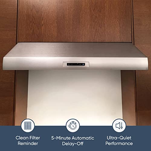 Valore Titan Professional Vti-E30As 30-Inch Pro Performance 600 Cfm Stainless Steel Slim Under Cabinet Ducted Kitchen Range Hood Design Vertical And Horizontal Ducting #TOP4