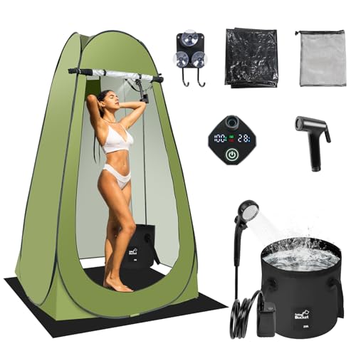 Portable Camping Shower Tent with Rechargeable Pump