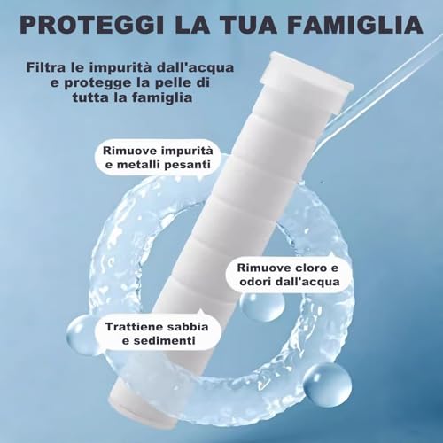 Pommeau de douche filtré économe en eau jet réglable 3 modes - 6