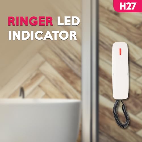 Image of Beetel H27 Portable Hotel Cordless Landline Phone,3 Step Receiver & 2 Step Ringer Volume,Hold Function with LED Notification,Tone Dialling,Ringer LED,Hearing Aid Compatible Desk /Wall Mountable (Ivory)