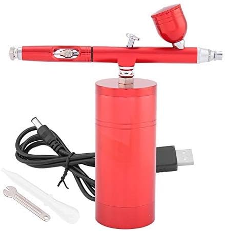 Miniatura 8 de Kit de compresor de aire con mini aerógrafo, boquilla de doble acción multiusos de 0.012 in, pistola pulverizadora de pintura con capacidad de 7 CC