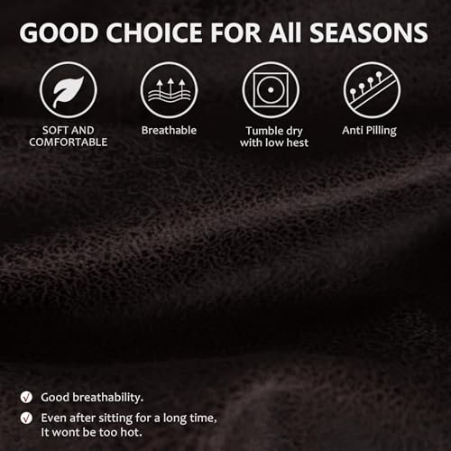 Image of molasofa Leather Like Oversized Recliner Chair Covers, Extra Large Big Man 4 Pieces Lazy Boy Recliner Cover for Wide Recliner Chair for Pets Kids Washable (X-Large, Chocolate)