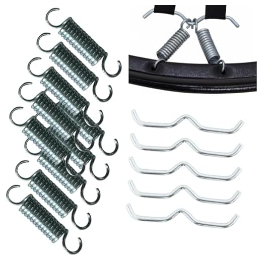Kit 10 Molas + 5 Ganchos Bigode W Resforçados Para Cama Elástica Mini Jump Profissional