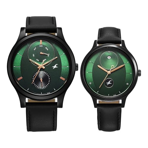 Image of Fastrack Mixmatch 4.0 Green Dial Pair Watch