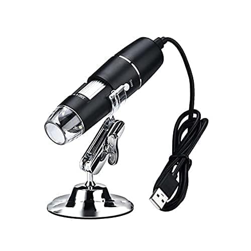 RyzCare USB Digital Microscope 50X to 1600X, 8 LED Magnification Microscope Magnifier with Metal Stand Compatible with Android and Smartphone Handheld USB Microscope/Dermascope/Endoscope Black-picture-32