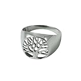 apop nyc Sterling Silver Tree of Life Signet Ring Size 9