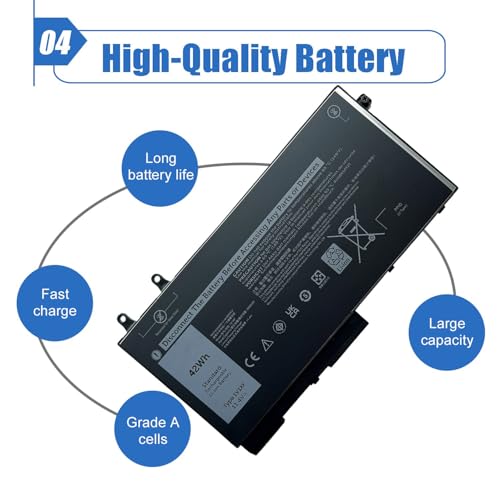 Image of 1V1XF Laptop Battery Compatible with Dell Latitude 5400 5410 5500 5510 Precision 3540 3550 Inspiron 7590 7591 7791 2-in-1 Series Notebook 01V1XF XV8CJ R8D7N 4GVMP 11.4V 42Wh /3500mAh 3-Cell