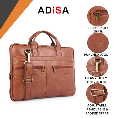 Image of ADISA Laptop Messenger Office Bag Briefcase for Work for Men