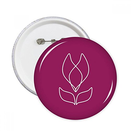 Pins badge rond motif ligne fleur plante de 5 pièces multicolore en taille S