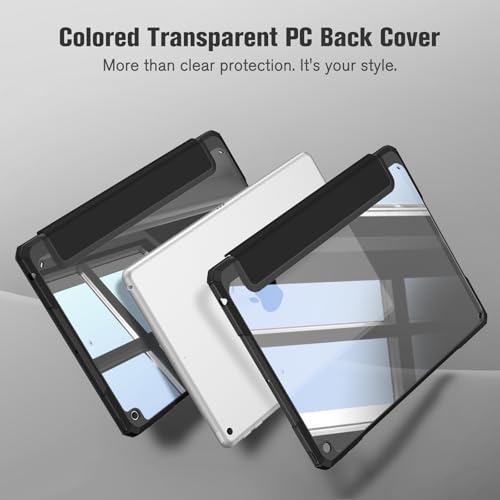 Image of Fintie Hybrid Slim Case for iPad 8th Generation (2020) / 7th Gen (2019) 10.2 Inch - [Built-in Pencil Holder] Shockproof Cover with Clear Transparent Back Shell, Auto Wake /Sleep, Black