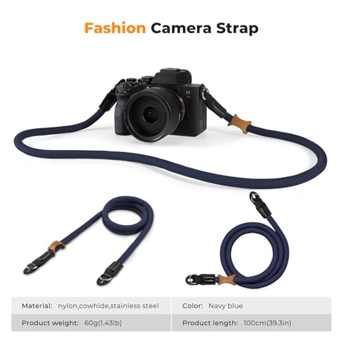 Image of K&F CONCEPT Camera Neck Strap,100cm Nylon Rope Camera Shoulder Strap with O-ring for DSLR Camera