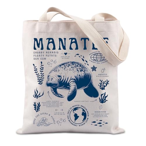 TIIMG Manatee Tote Bag for Animal & Marine Biology Lovers