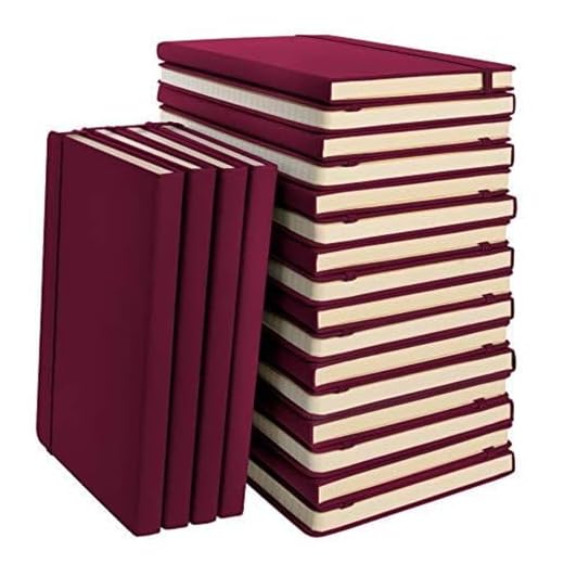 Simply Genius A5 Notebooks for Work, Travel, Business, School & More - College Ruled Notebook - Hardcover Journals for Women & Men - Lined Books with 192 pages, 5.7" x 8.4"(Wine, 20 Pack)