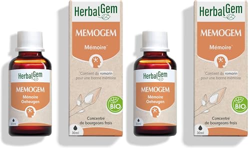 HerbalGem Memogem Bio complexe de gemmothérapie concentrée 30 ml pour soutenir l'activité cérébrale
