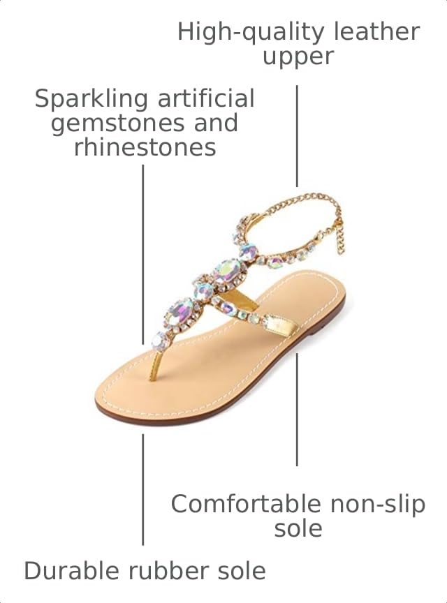Image of ZhuLinFeng Women'S Rhinestone Gladiator Sandals Flat Wedding Sandals Gem Pearl Sparkling Bridal Bridesmaid Sandals Blue Bohemian Sandals