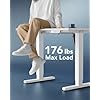HUANUO Electric Small Standing Desk, 35 x 24 Whole Piece Desktop, Adjustable Height Computer Desk, 4 Height Memory Settings, Sit Stand Up Desk for Home Office, White
