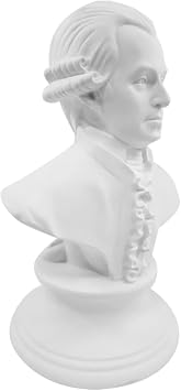 NUOBESTY Mozart Head Bust Statue - Mini Music Composers Bust Sculpture Figurine - Vintage Resin Models - White