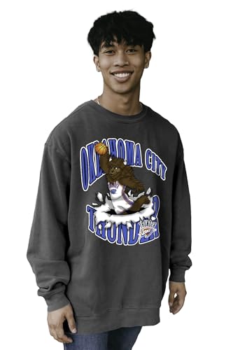 Blue 84 Standard NBA Officially Licensed Crewneck Sweatshirt Ringspun Slam Mascot Black