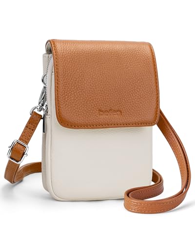 Image of befen Genuine Leather Crossbody Bags for Women, Cell Phone Cross body Purse Bag with RFID Blocking Card Slots