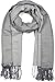 Produktbild styleBREAKER Damen Schal in edler 2-Face Optik mit Fransen, 2 Farbig, Wendeschal, warme Winter Stola mehrfarbig 01017137, Farbe:Grau-Hellgrau