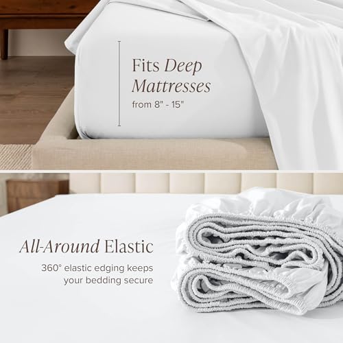 Bare Home 100% Organic Cotton Percale Sheet Set (Full, White) by Bare Home - Used condition - Image 7