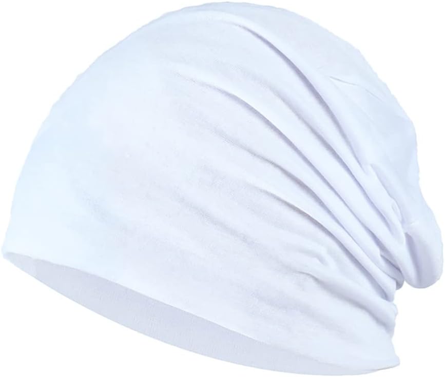 2 Pcs Slouchy Beanie Hats Mens Skull Caps Soft Stretchy Hats Cold Weather Caps Womens Winter Hats Oversized Sleeping Hats Black and White - Image 5