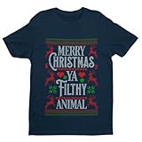 Photo Gallery galaxy tees maglietta divertente da uomo merry christmas ya filthy animal a maniche corte, blu marino., 6xl Photo Gallery galaxy tees maglietta divertente da uomo merry christmas ya filthy animal a maniche corte, blu marino., 6xl