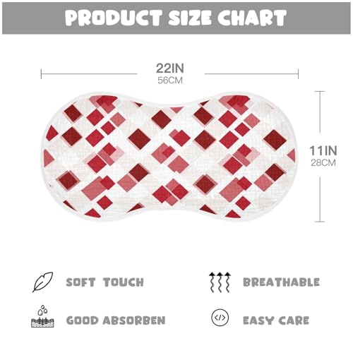 Geometic White Red Cotton Baby Burp Cloth Soft and Absorbent Feed Cloth for Unisex Babies Set of 2, 22x11in4