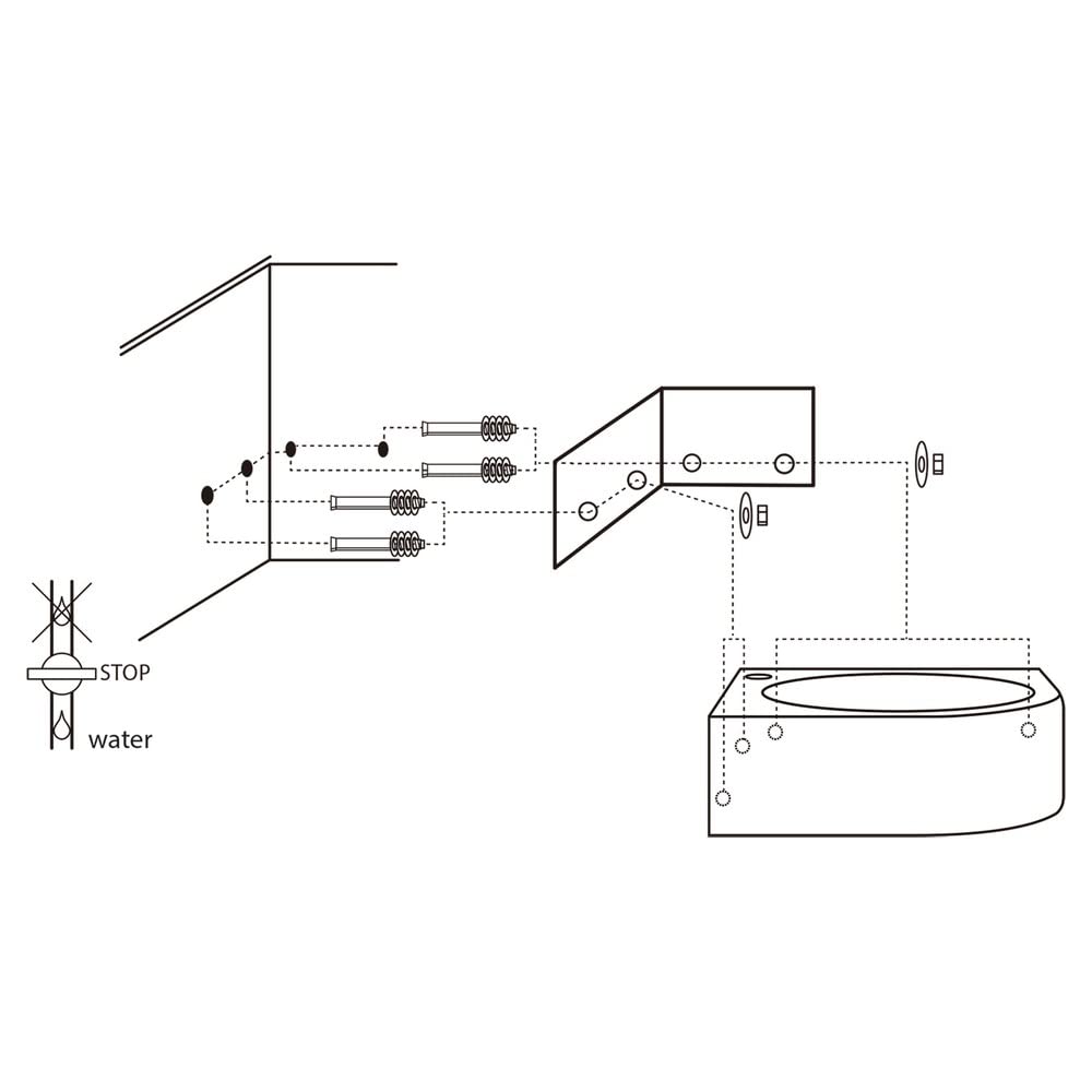 Differnz Cleo Lavabo en céramique blanc - Robinet droit doré mat - Kit complet - 30 x 30 x 10 cm