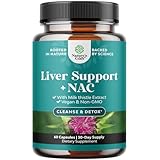 Liver Support NAC Supplement with Milk Thistle for Liver Cleanse Detox & Repair - N Acetyl Cysteine Supplement for Liver Cleanse with Turmeric, Choline, Dandelion & L-Glutathione - 60 Caps
