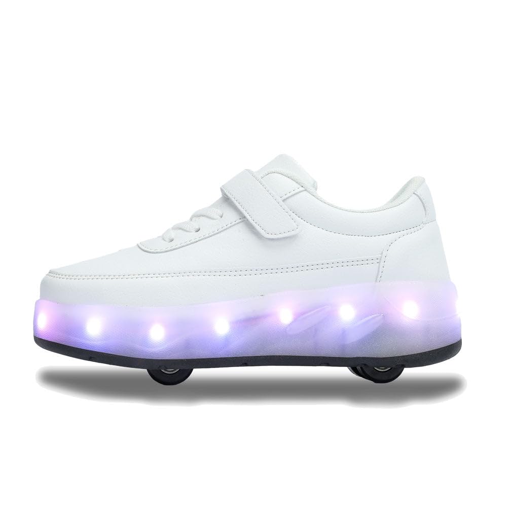 Scarpe Ragazza da Ragazzo con Ruote, 2 in 1 per Bambini, con rotelle, per Skateboard, Sneakers