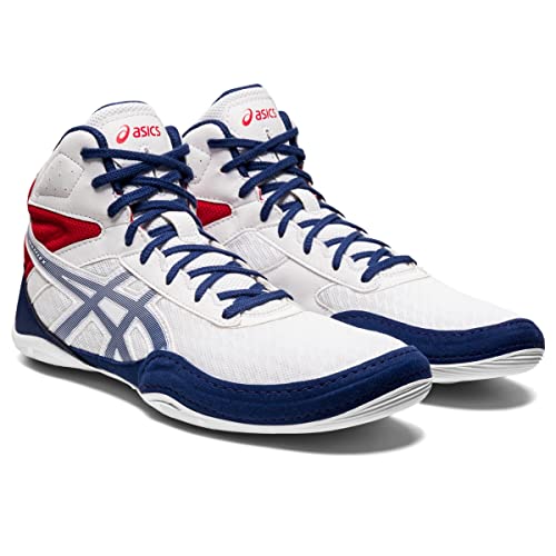 Asics Men's Matflex 6 Wrestling Shoes, 13, White/Deep Ocean #TOP2