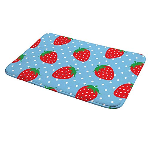 Tapis de bain lavable en machine en velours de corail mémoire de forme bleu rouge