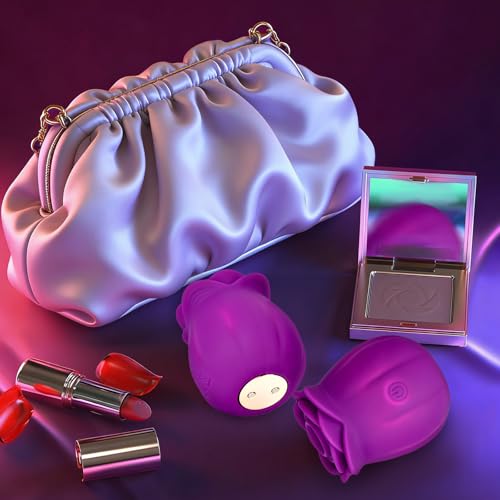 Image of Rose Toy - Sucking Vibrator Clitoral Stimulator with Air Pulse & Vibration, Sex Toy for Women, Rechargeable Adult Toy for Female Pleasure & Self Care, Purple