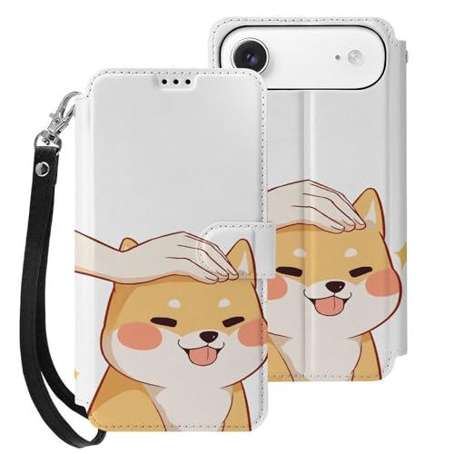iPhone17Air用ケース 手帳型 柴犬 かわいい 犬柄 アイフォン17Air用 ケース 手帳型 財布型 スマホケース レザー 全面保護 カード収納 マグネット式 ストラップ付き 携帯ケース