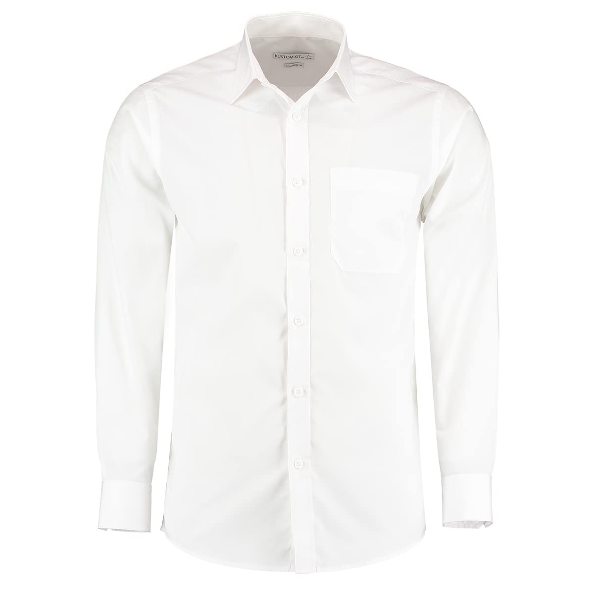 Kustom Kit Men's Men's Poplin Shirt (Long Sleeve) Business Shirt, White (White Kk-Wte-H), 44 (Manufacturer Size: 17.5)