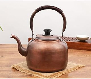 NCLCPVO Vintage Copper Tea Kettle for Stove Top Whistling Tea Pots Teapot Stovetop with Brass Cool Handle 1.5mm Coffee Pots Suitable For Camping, Kettle 801