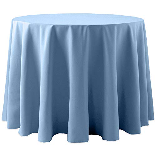 Ultimate Textile Fitted Cotton-Feel Tablecloth, Light Blue