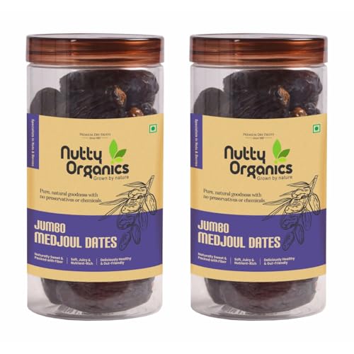 Image of NUTTY ORGANICS Medjoul Dates 1KG | Rich in Protein & Vitamins | Khajoor | Healthy & Nutritious Snack