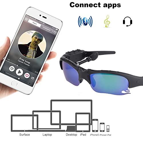 Gelete Smart Bluetooth Sunglasses Audio Sunglasses Smart Glasses For Calls And Music (Black) #TOP3