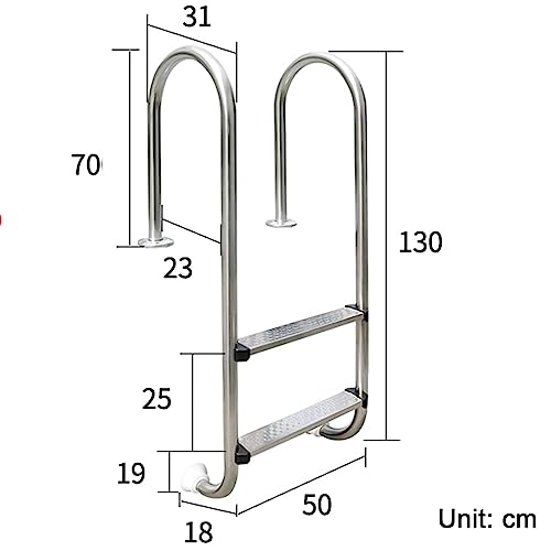 Escalera para piscina de acero inoxidable antideslizante 2/3 peldaños miniatura 2