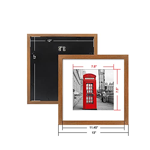 Relwaso 12X12 Picture Frame Display Pictures 8X8 With Mat Or Photos 12 X 12 Without Mat, Square Wooden Picture Frames For Wall Mounting #TOP2